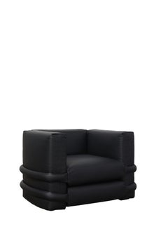 Schwarzer Sessel „Pillow Sofa“ von Muller Van Severen, Leder