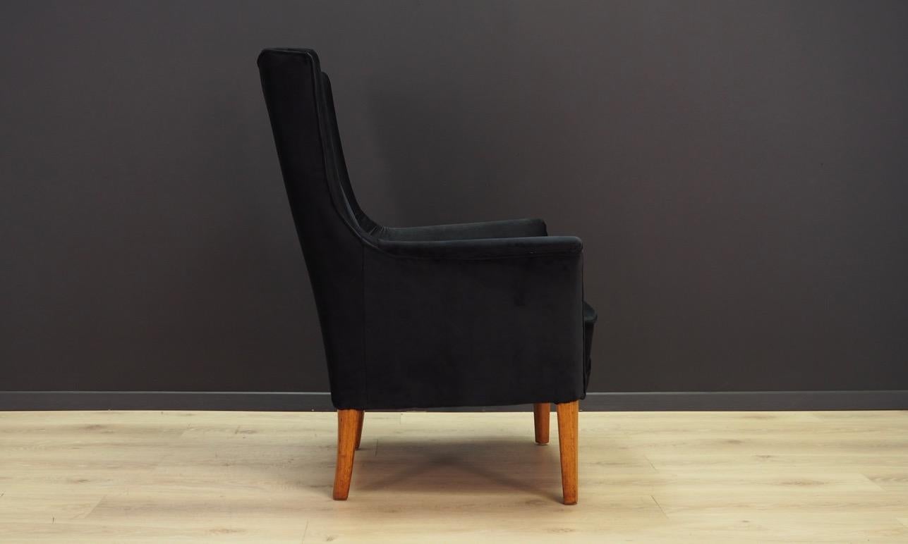 Late 20th Century Black Armchair Teak Retro 1960s Scandinavian Design For Sale