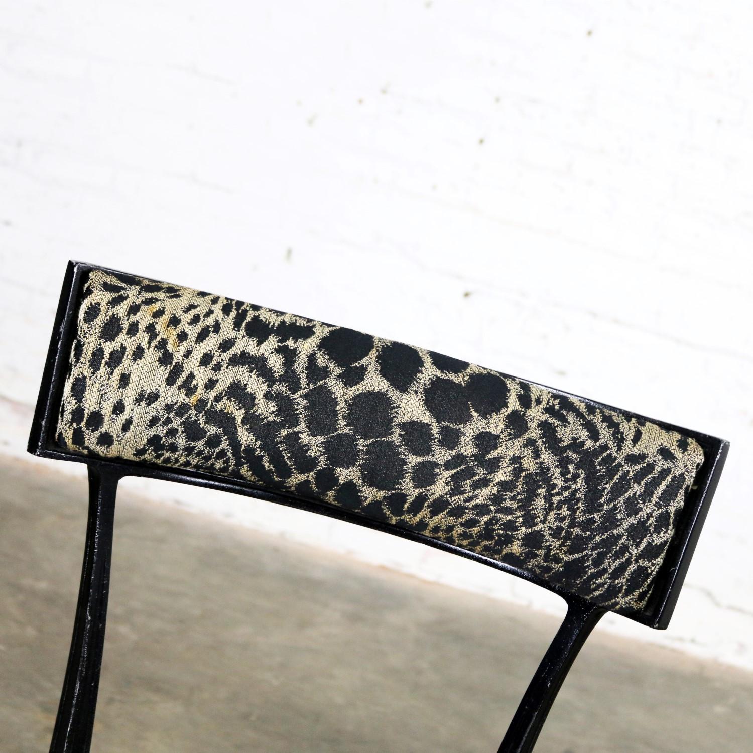 Black Art Deco and Animal Print Side Chairs Cast Aluminium Crucible