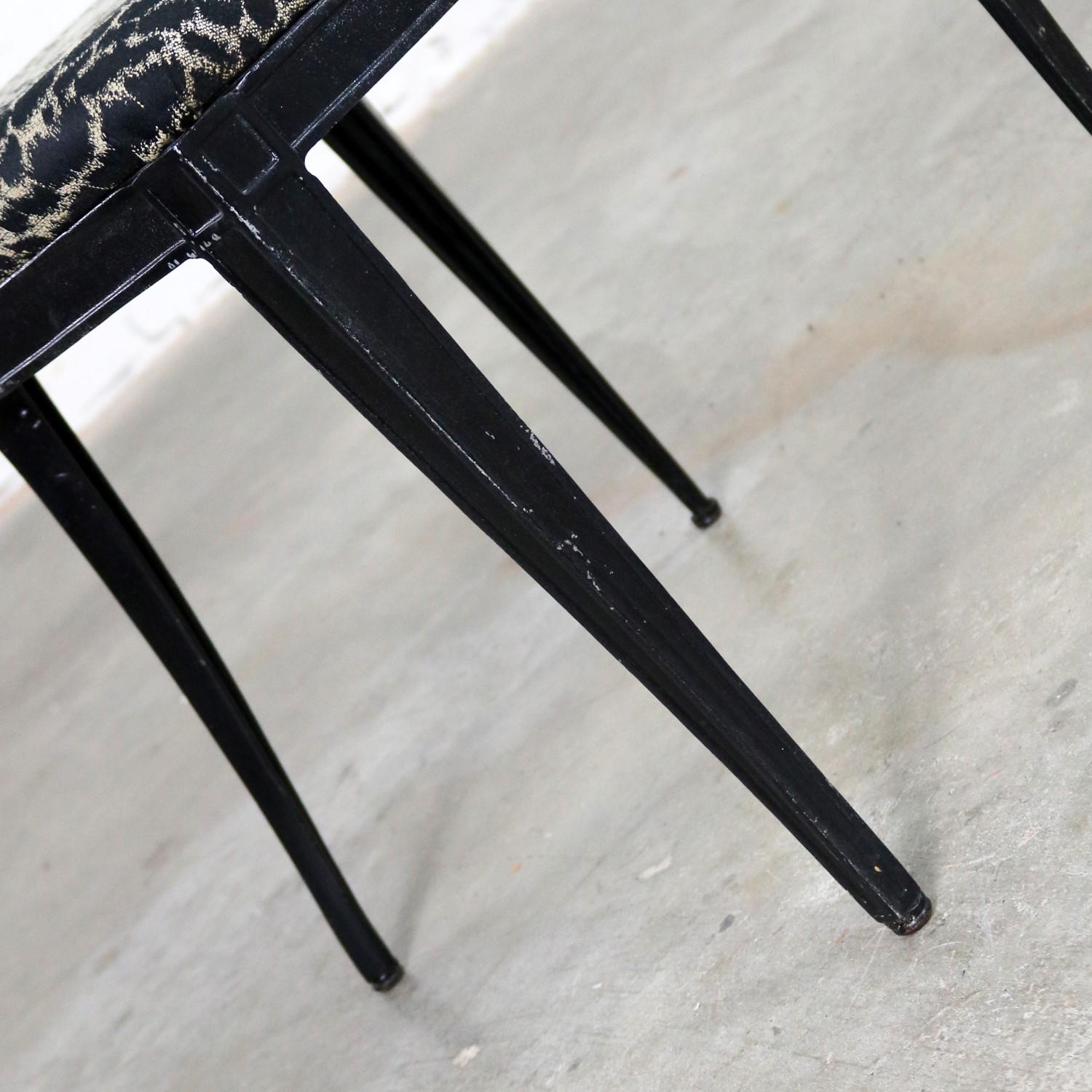 Black Art Deco & Animal Print Side Chairs Cast Aluminium Crucible Products, Pair 5