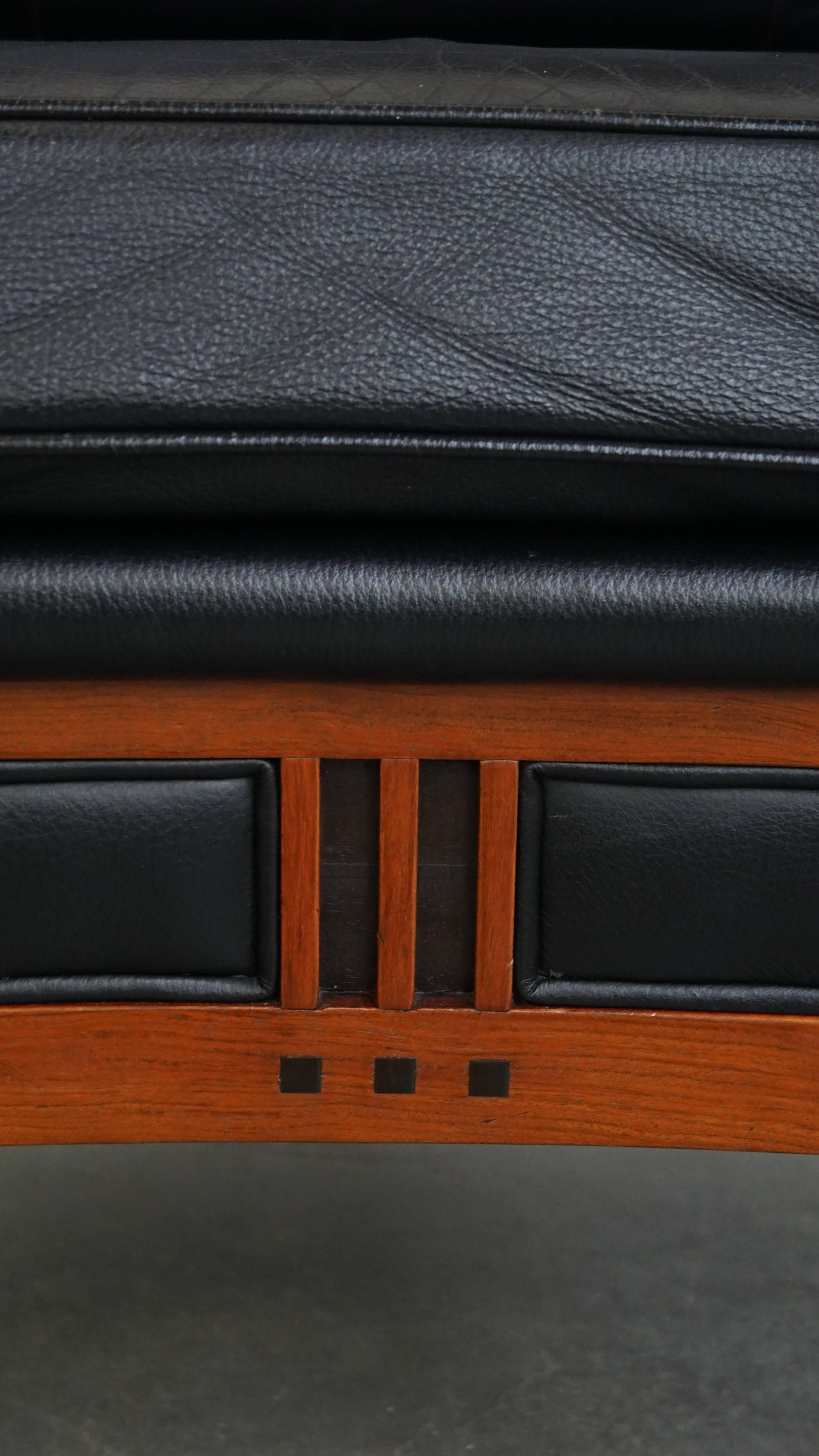 Poltrona Art Deco nera con schienale alto in vendita 6