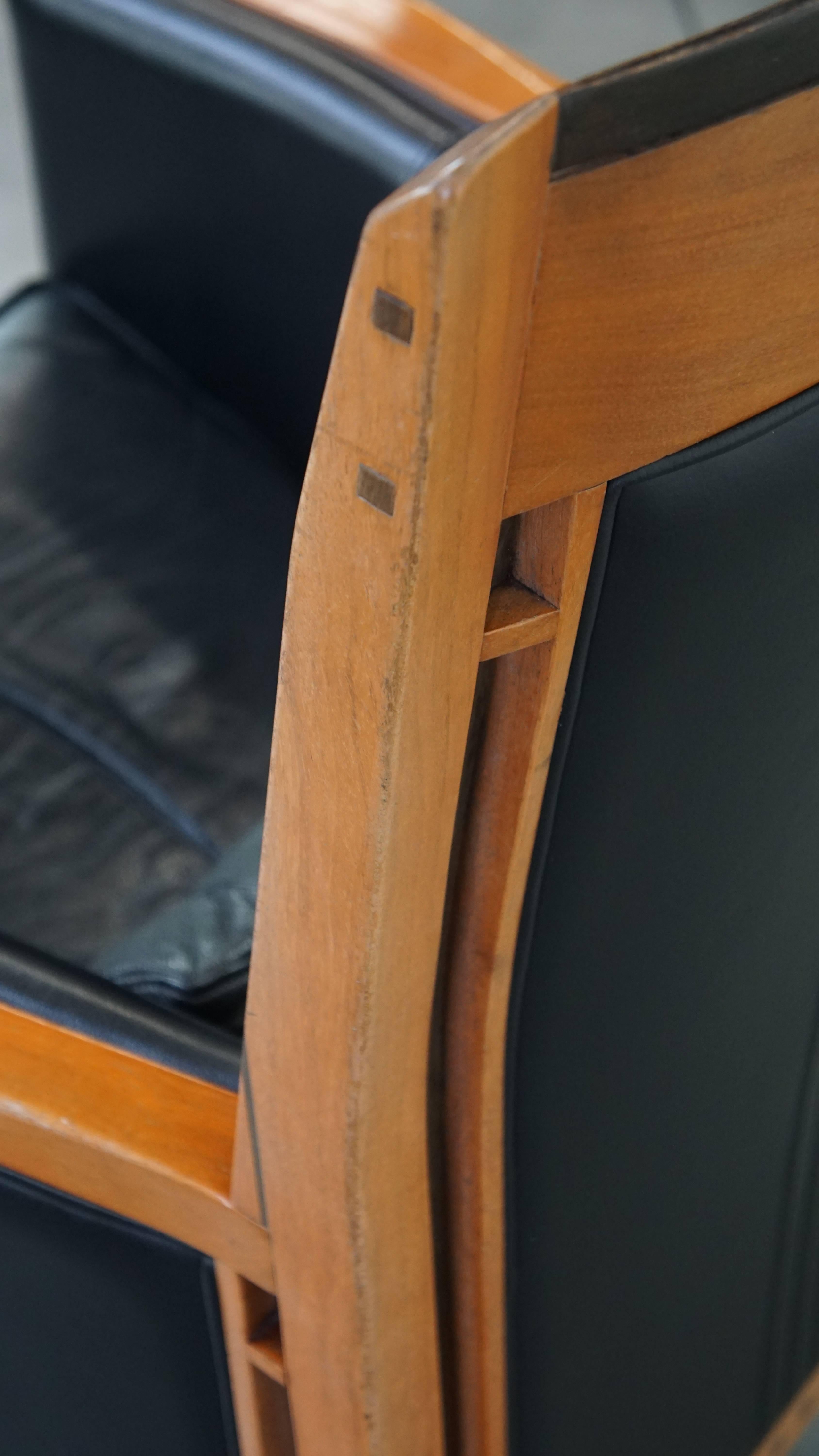 Poltrona Art Deco nera con schienale alto in vendita 11