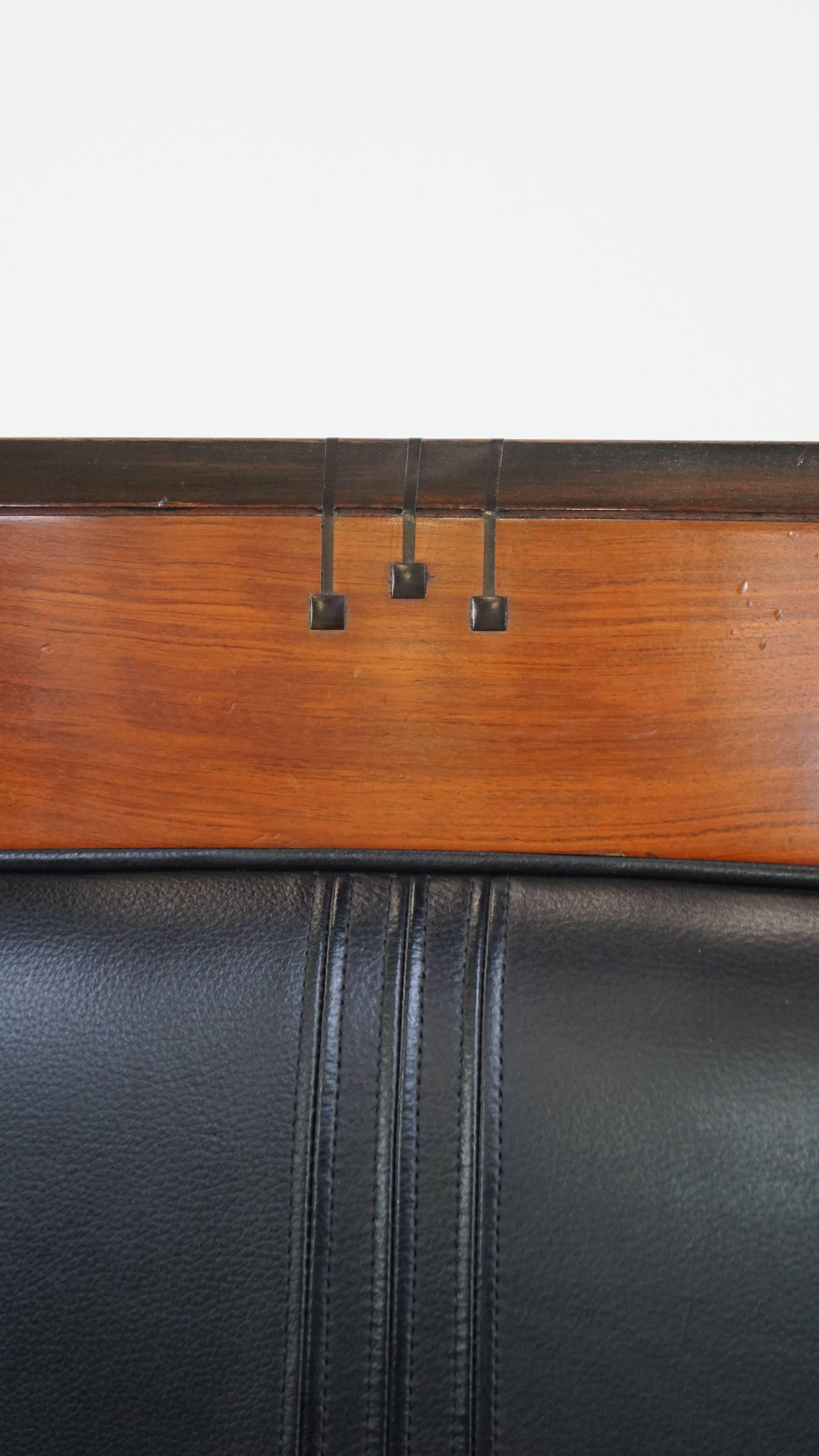 Poltrona Art Deco nera con schienale alto in vendita 2