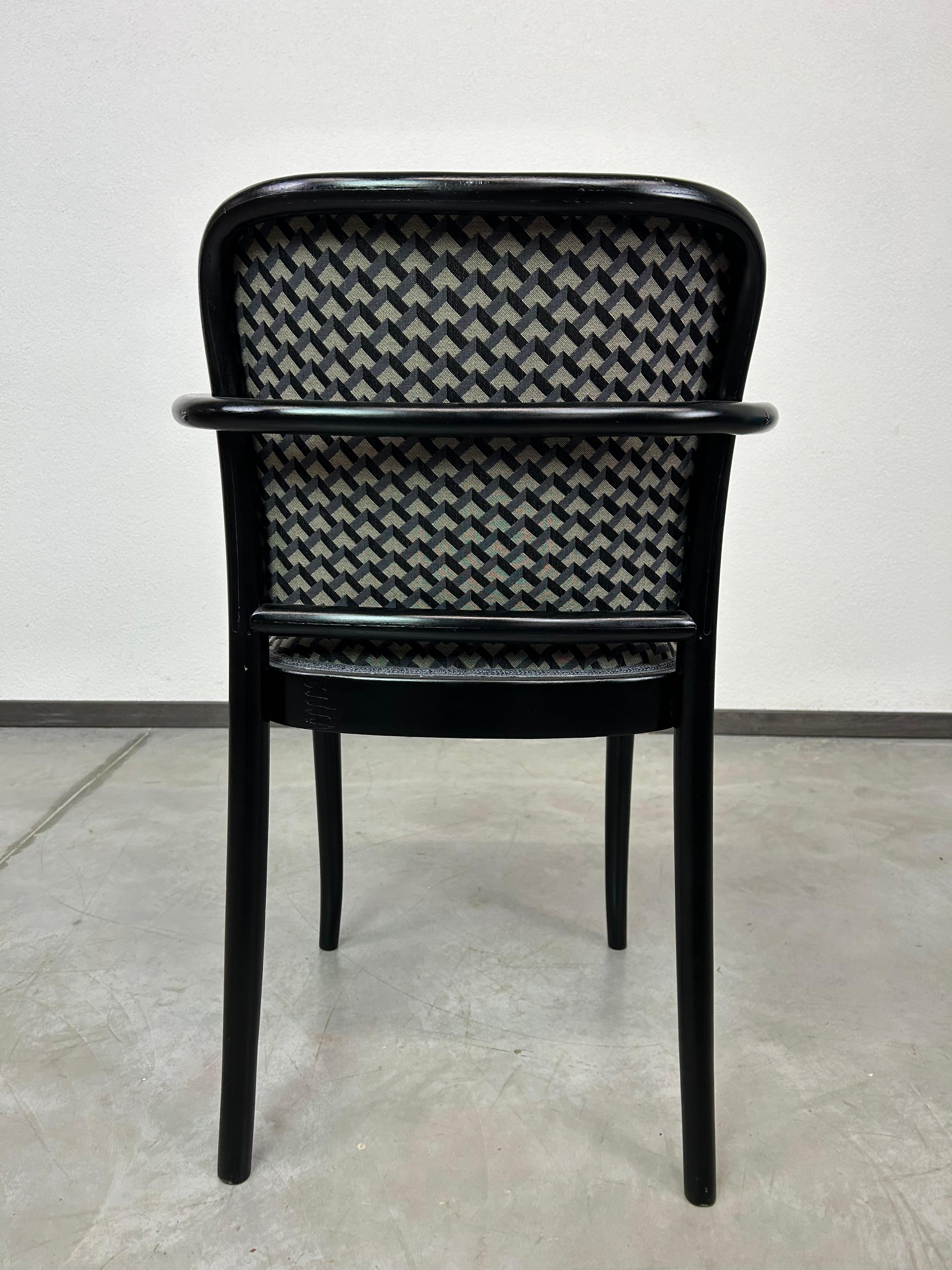 Black art deco armchairs no.811 by Josef Hoffmann for TON For Sale 1