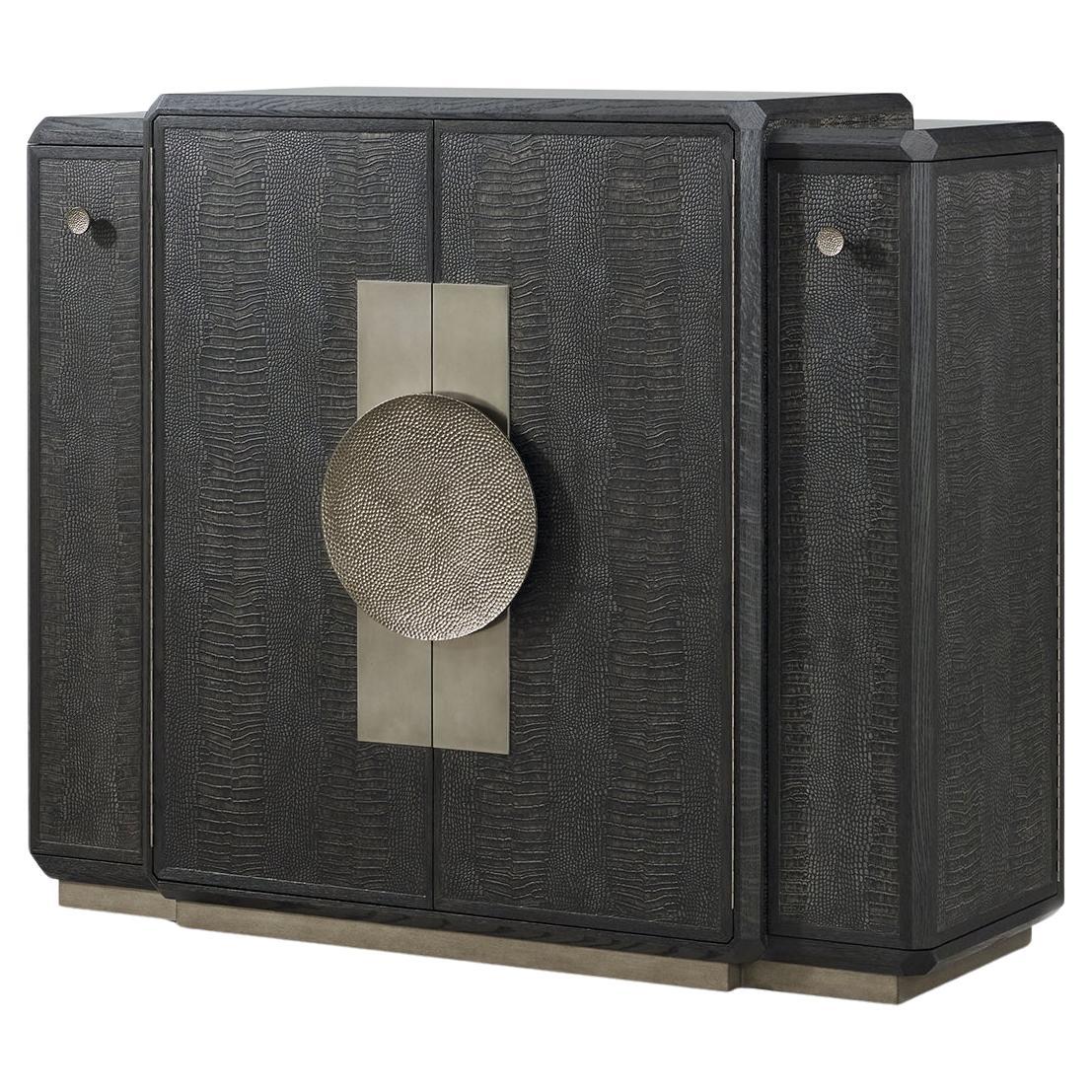 Black Art Deco Bar Cabinet