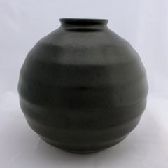 Black Art Deco Ceramic Vase