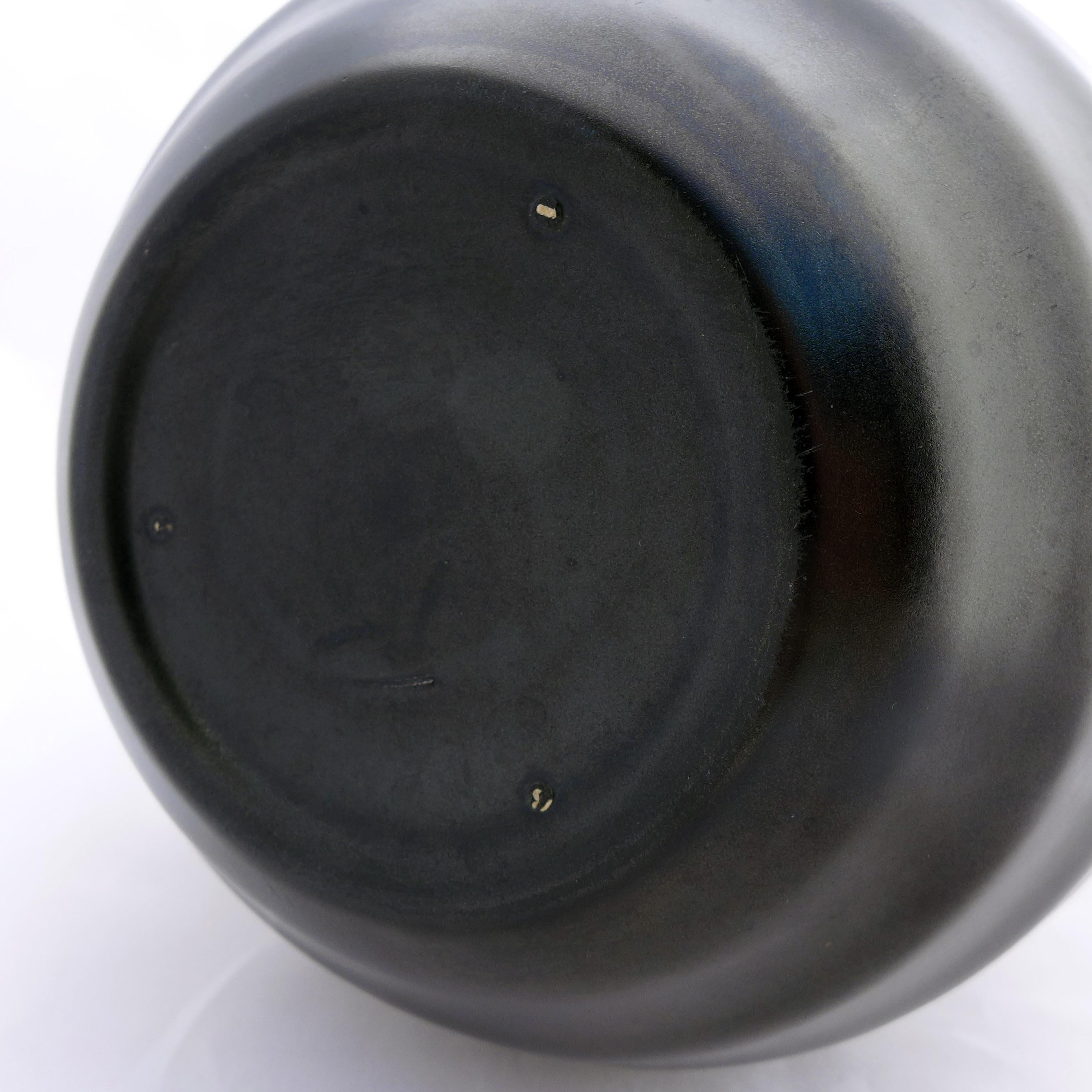 Hand-Crafted Black Art Deco Ceramic Vase For Sale