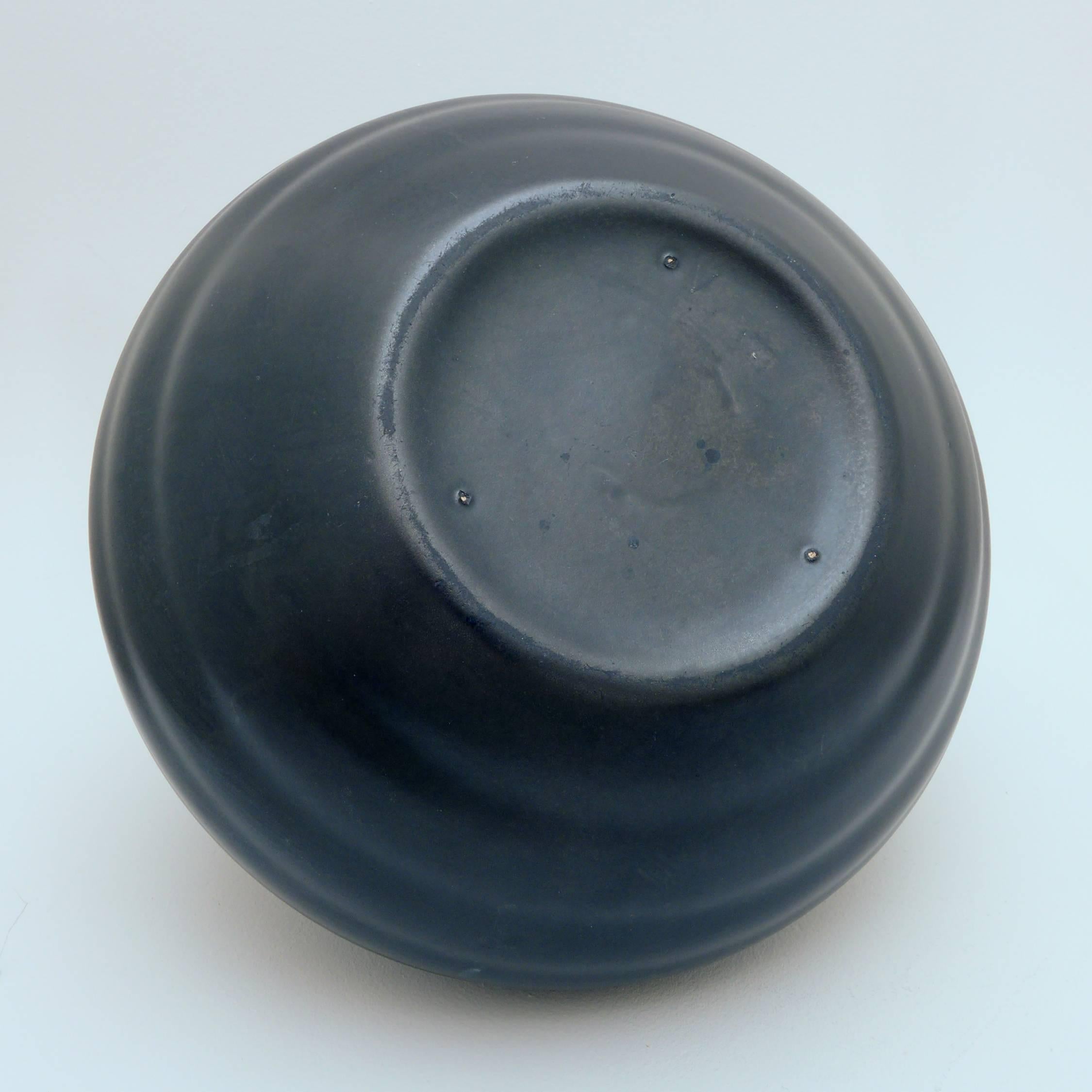 Black Art Deco Ceramic Vase For Sale 2