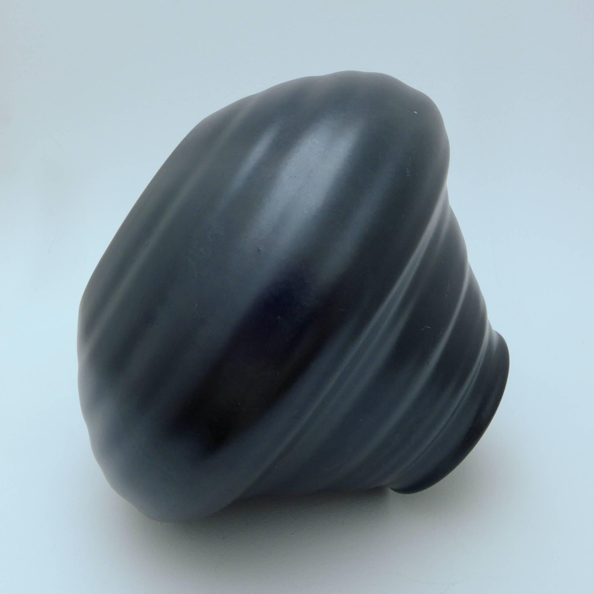 Black Art Deco Ceramic Vase For Sale 3