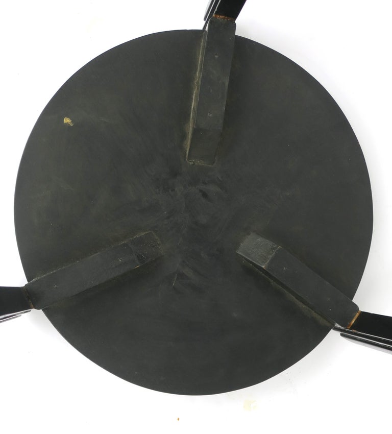 Black Art Deco Column Pedestal Stand with Lower Shelf, 1 of 2 Available