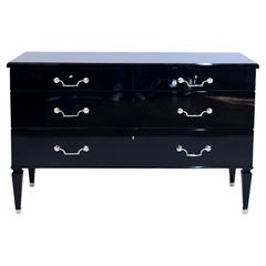 Black Art Deco Commode Alexandre from De Coene Frères Belgium, 1940s