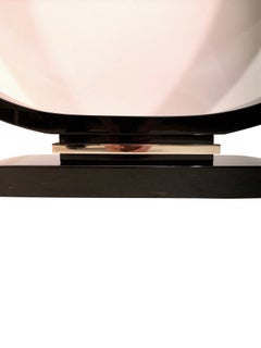 Black Art Deco Console Table with Drawer on a Semi-Circle Curved Foot