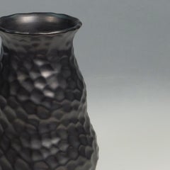 Black Art Deco Dimple Vase