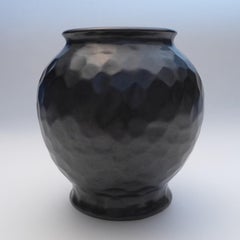 Black Art Deco Dimple Vase