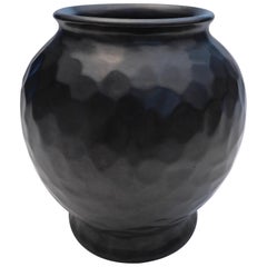 Black Art Deco Dimple Vase