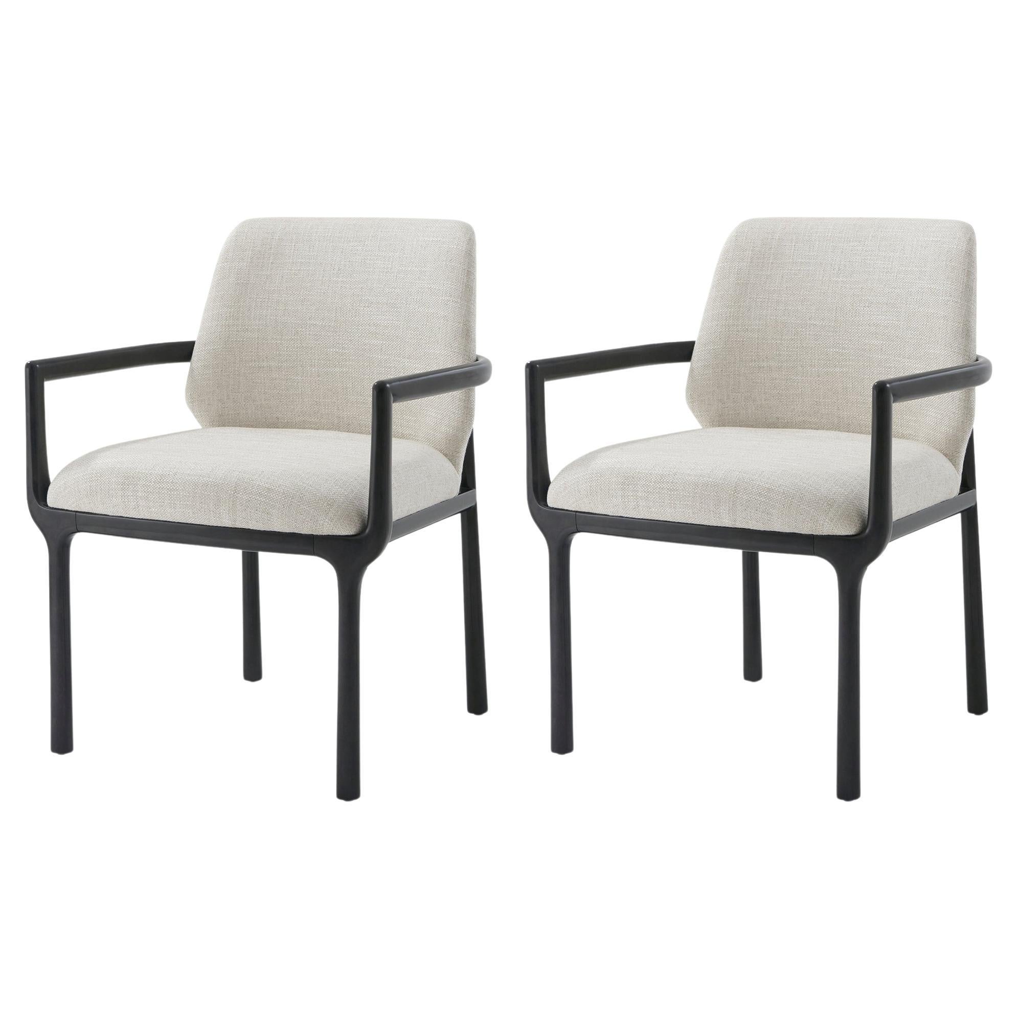 Black Art Deco Dining Armchairs