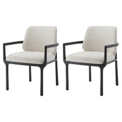 Black Art Deco Dining Armchairs