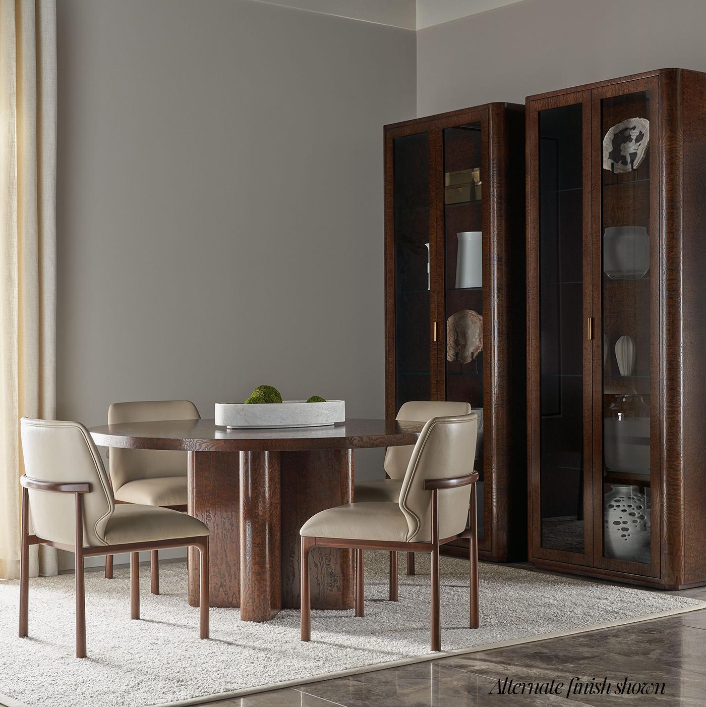 Black Art Deco Dining Side Chairs - Leather For Sale 3