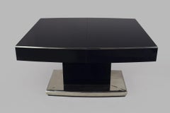Black Art Deco Dining Table Made in 1930s Czechia, Fully Restored