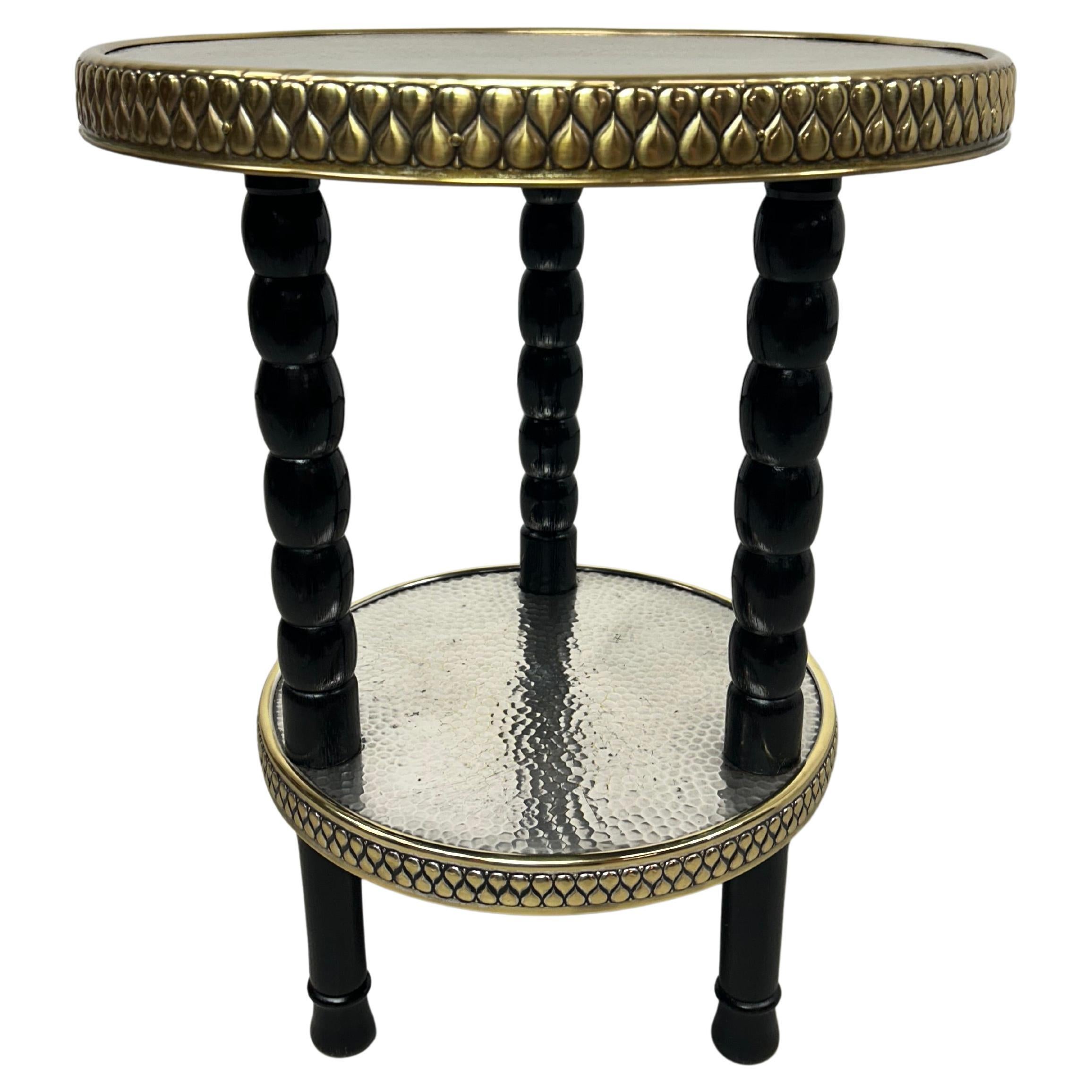 Schwarzer Art-Deco-Beistelltisch