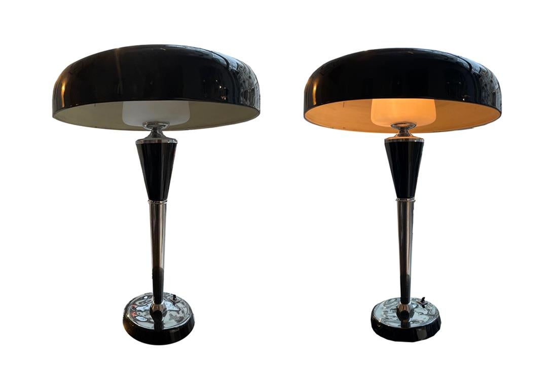 Lámpara de mesa Art Déco negra en venta 2