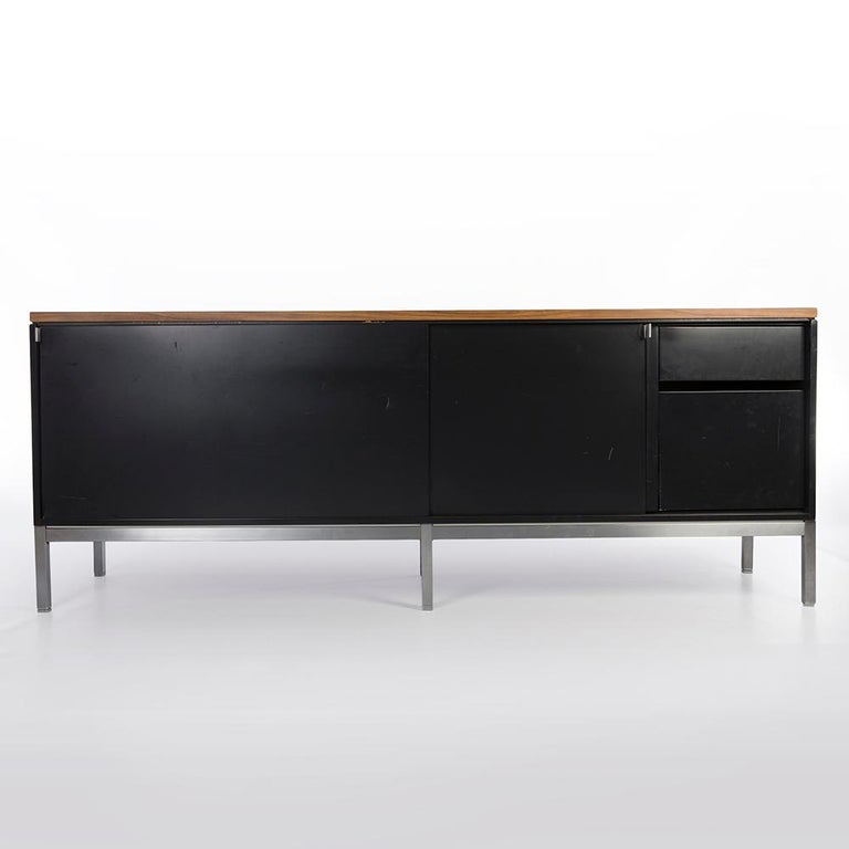 Black Art Metal Inc Walnut Credenza for Knoll at 1stDibs black metal