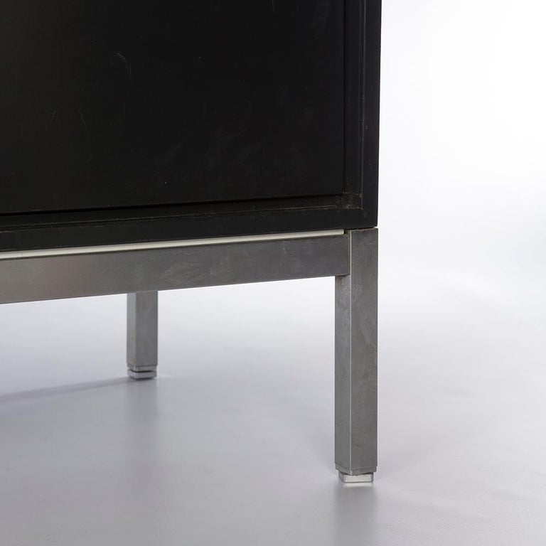 Black Art Metal Inc Walnut Credenza for Knoll at 1stDibs black metal