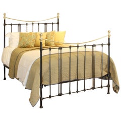 Black Art Nouveau Brass and Iron Bed MK220