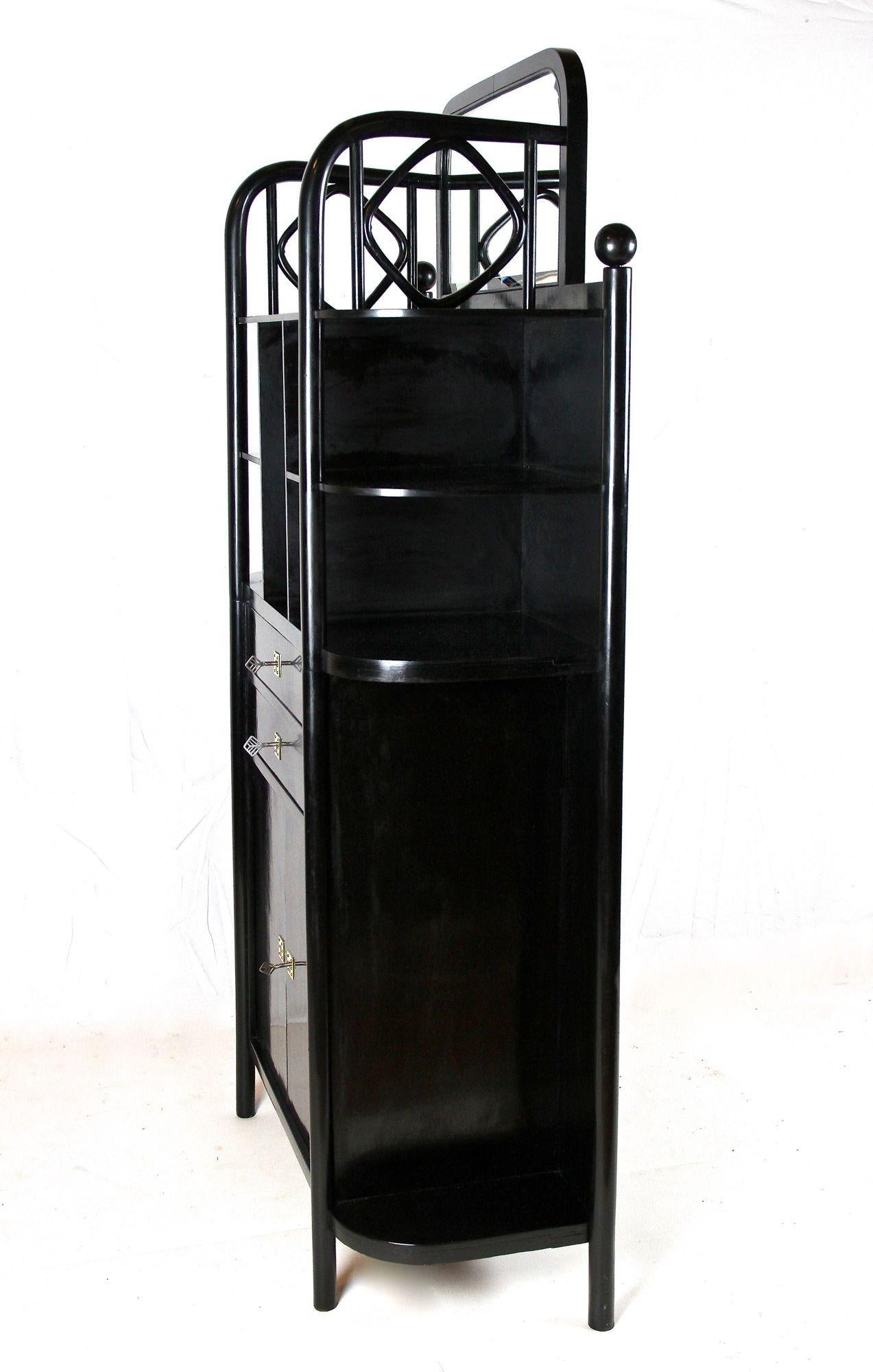 Black Art Nouveau Display Cabinet by Josef Hoffmann for Thonet, AT ca. 1905 For Sale 5