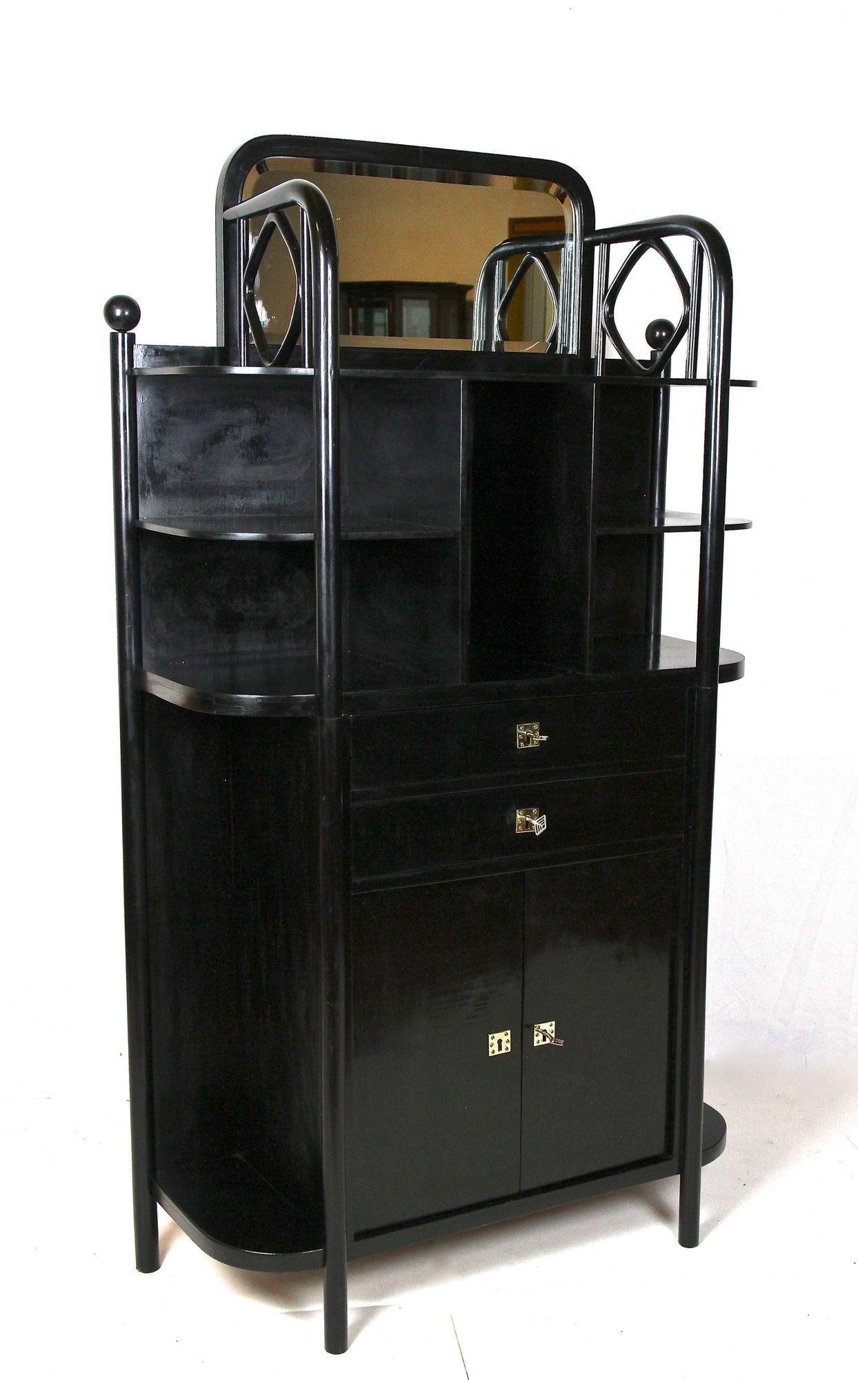 Black Art Nouveau Display Cabinet by Josef Hoffmann for Thonet, AT ca. 1905 For Sale 8