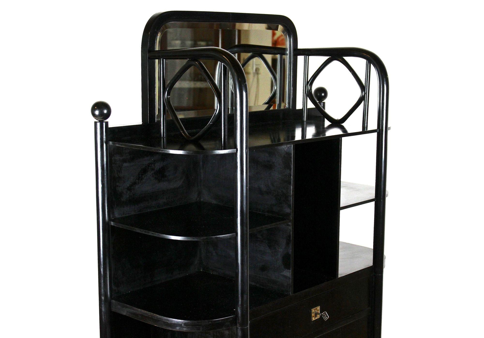 Black Art Nouveau Display Cabinet by Josef Hoffmann for Thonet, AT ca. 1905 For Sale 11
