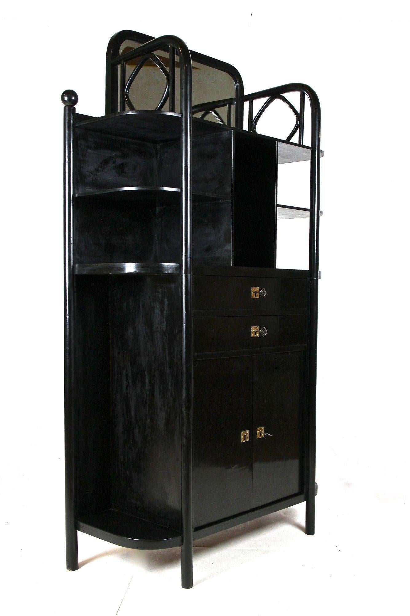 Black Art Nouveau Display Cabinet by Josef Hoffmann for Thonet, AT ca. 1905 For Sale 12