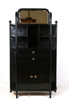 Vitrine Art nouveau noire de Josef Hoffmann pour Thonet, AT vers 1905