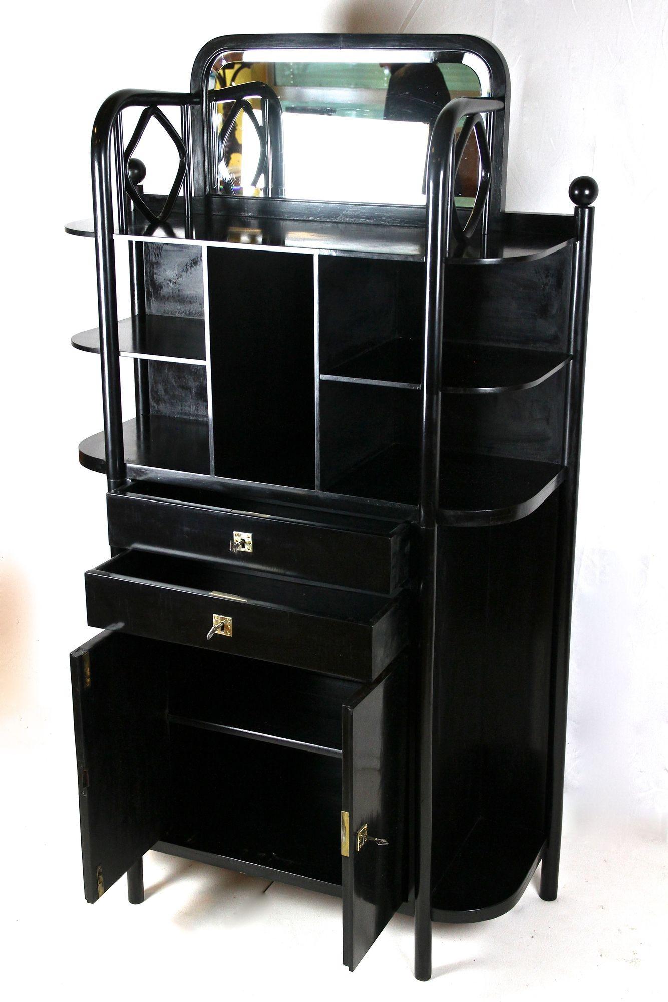 Brass Black Art Nouveau Display Cabinet by Josef Hoffmann for Thonet, AT ca. 1905 For Sale