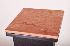 Black Artdeco Pedestal from Austria with Pink Marble, Period 1920-1929