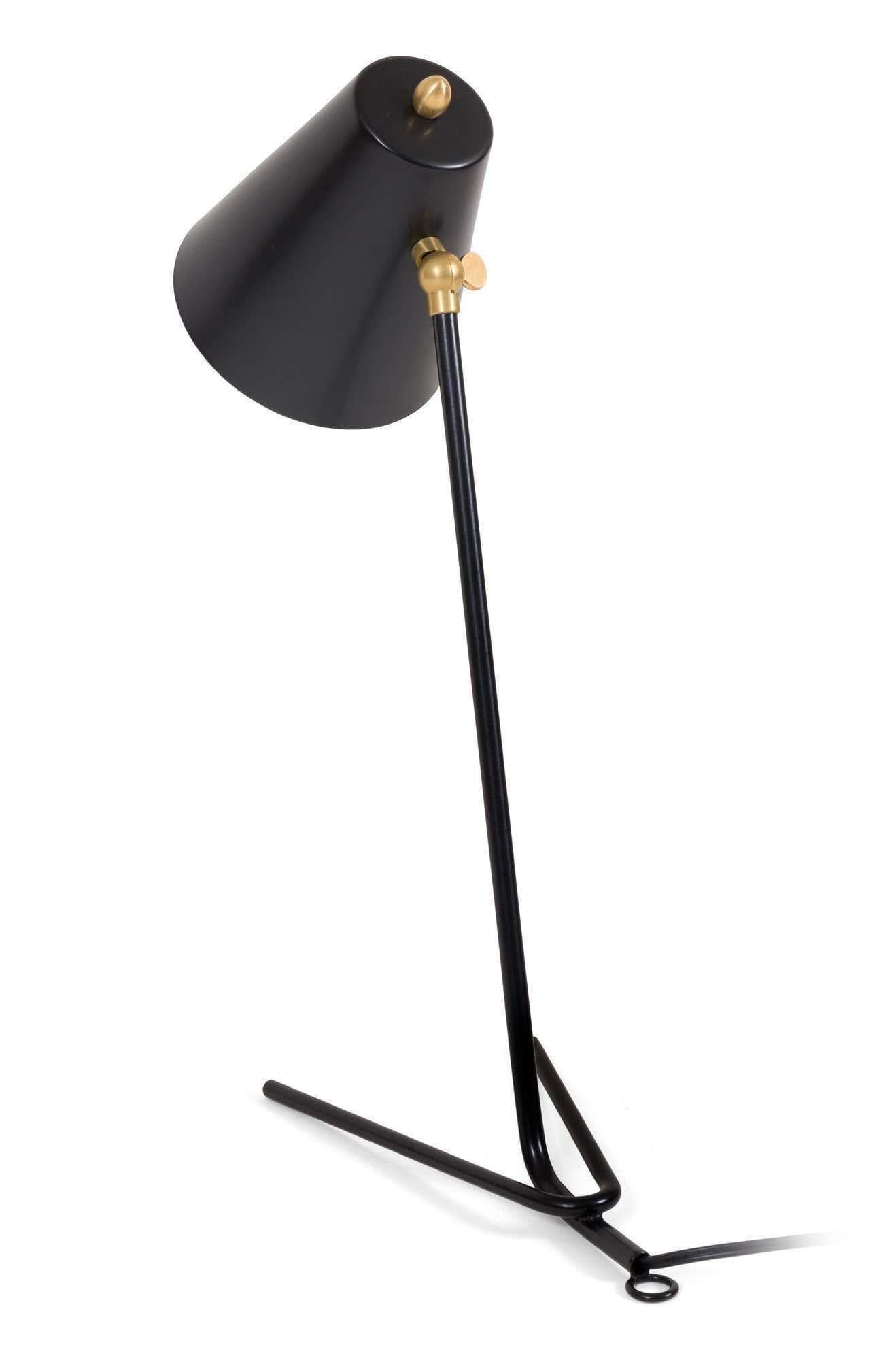 Painted Black Articulating Mid-Century Style Italian Desk Lamp or Wall Light