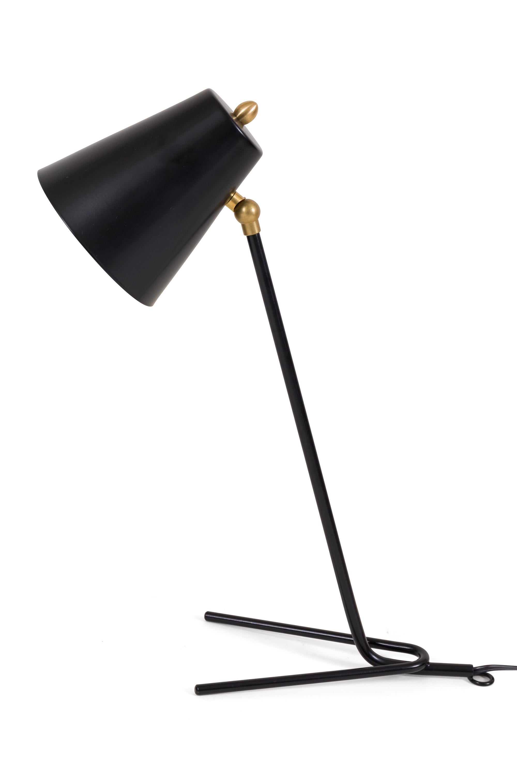 Mid-Century Modern Black Articulating Midcentury Style Italian Desk Lamp or Wall Light
