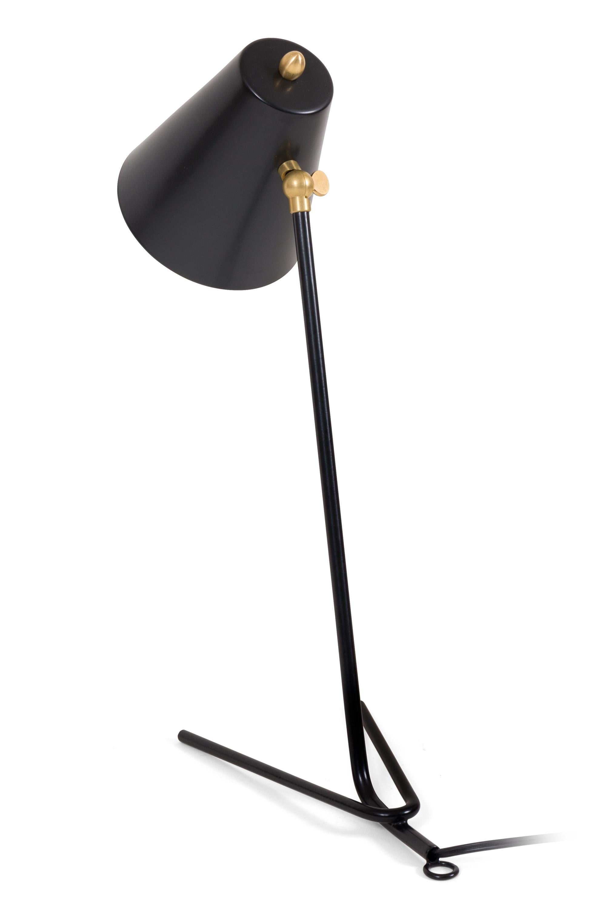 Painted Black Articulating Midcentury Style Italian Desk Lamp or Wall Light