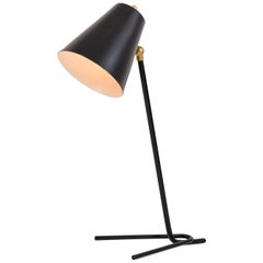 Black Articulating Midcentury Style Italian Desk Lamp or Wall Light