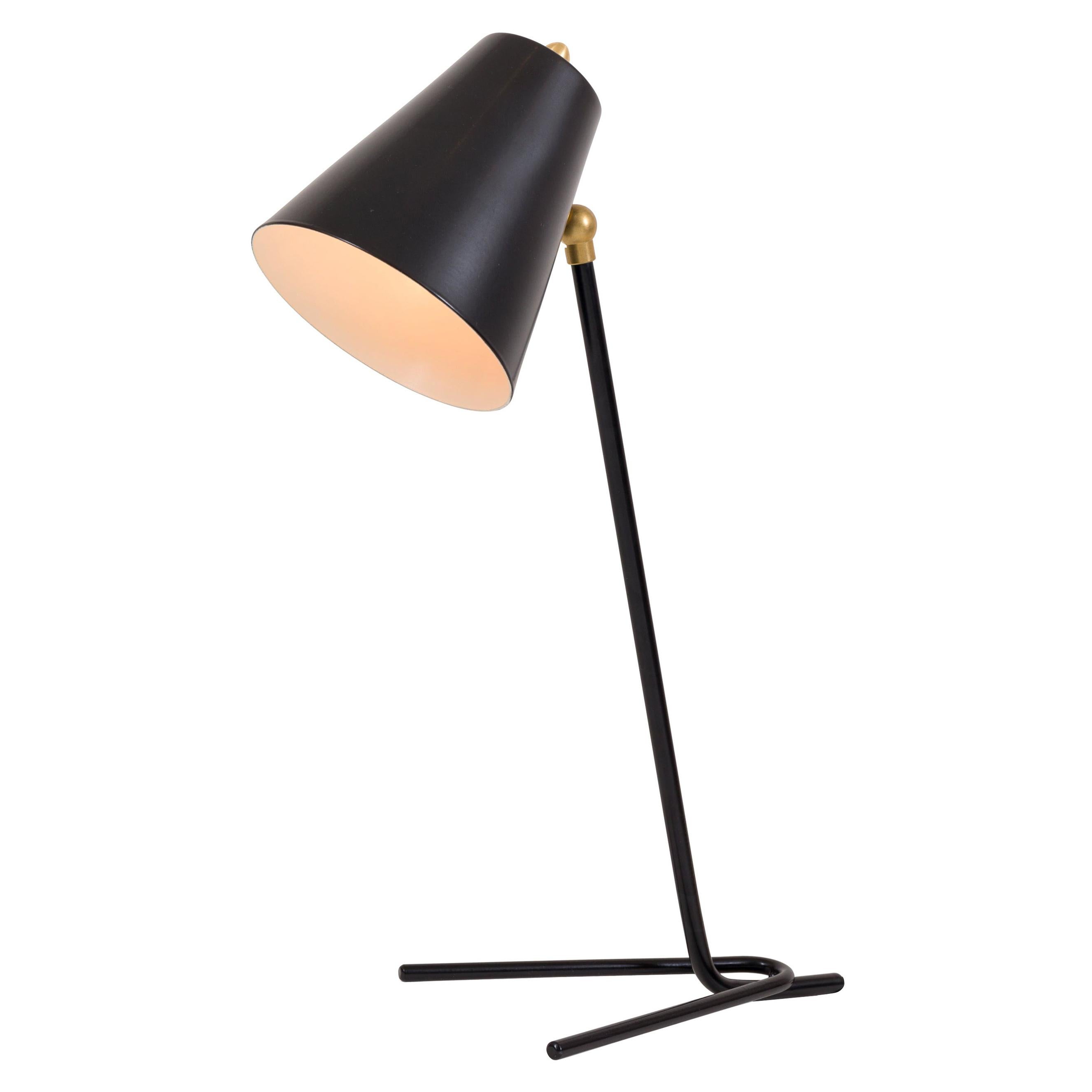 Black Articulating Midcentury Style Italian Desk Lamp or Wall Light