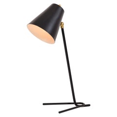 Black Articulating Midcentury Style Italian Desk Lamp or Wall Light