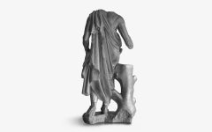 Black Asclepius Statue Made with Compressed Marble Powder 'Ephesus Museum'