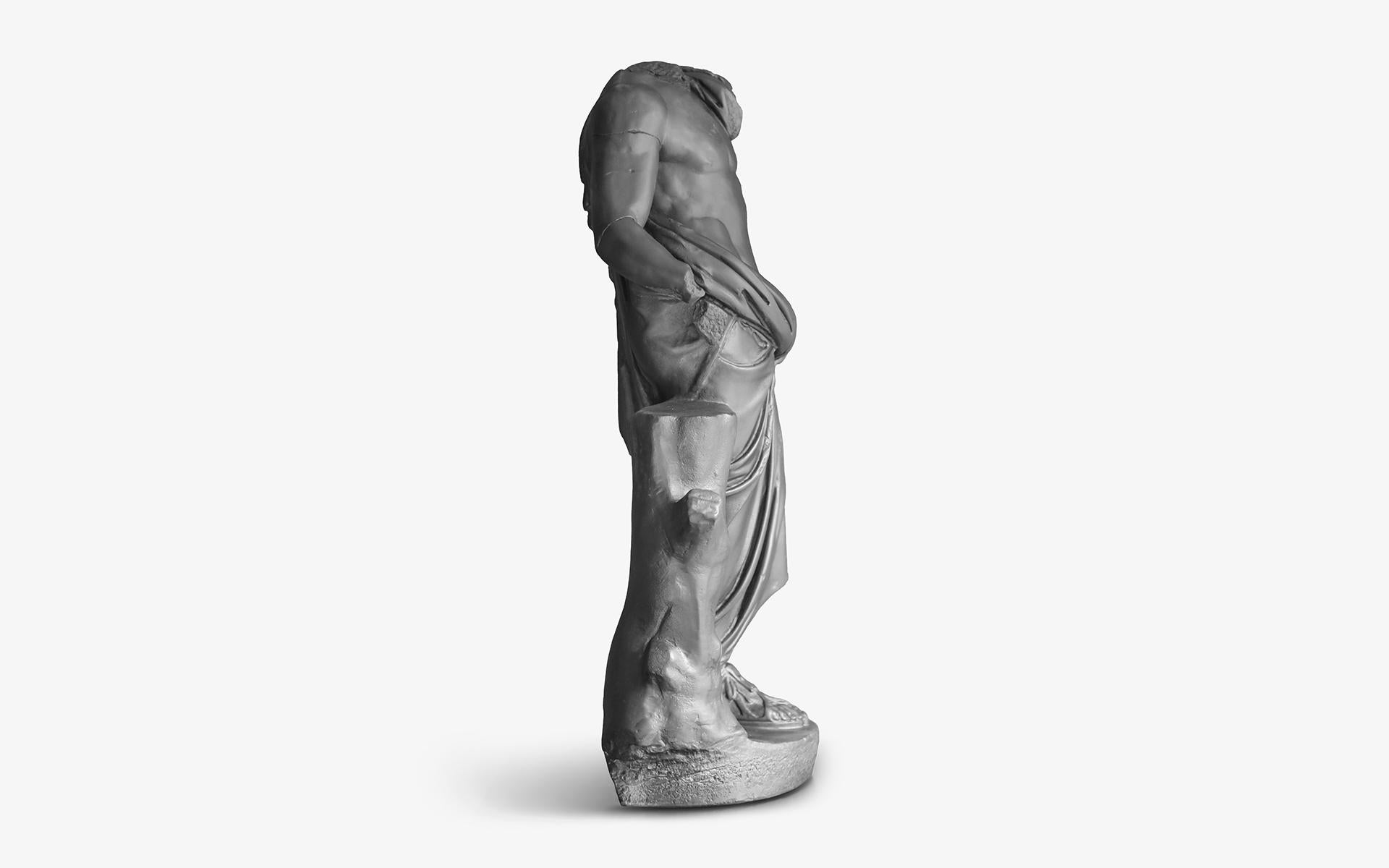 Classical Greek Black Asclepius Made with Compressed Marble Powder 'Ephesus Museum' For Sale