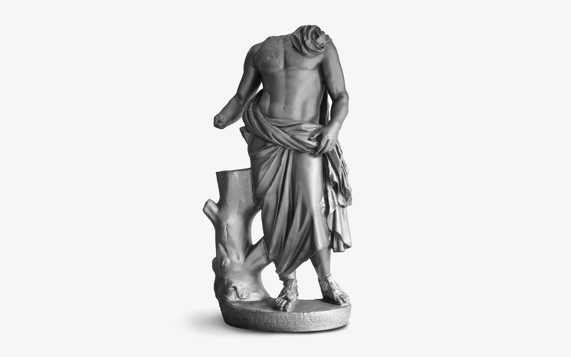 Cast Black Asclepius Made with Compressed Marble Powder 'Ephesus Museum' For Sale