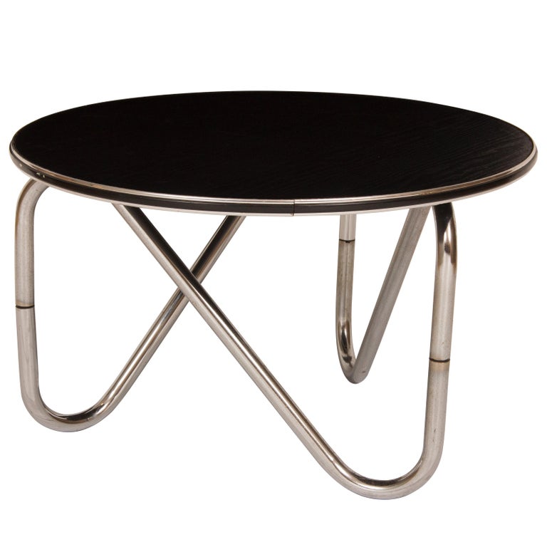 Black Ash and Chrome Coffee Table at 1stDibs