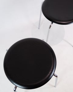 Black Ash Dot Footstools by Arne Jacobsen Produced by Fritz Hansen