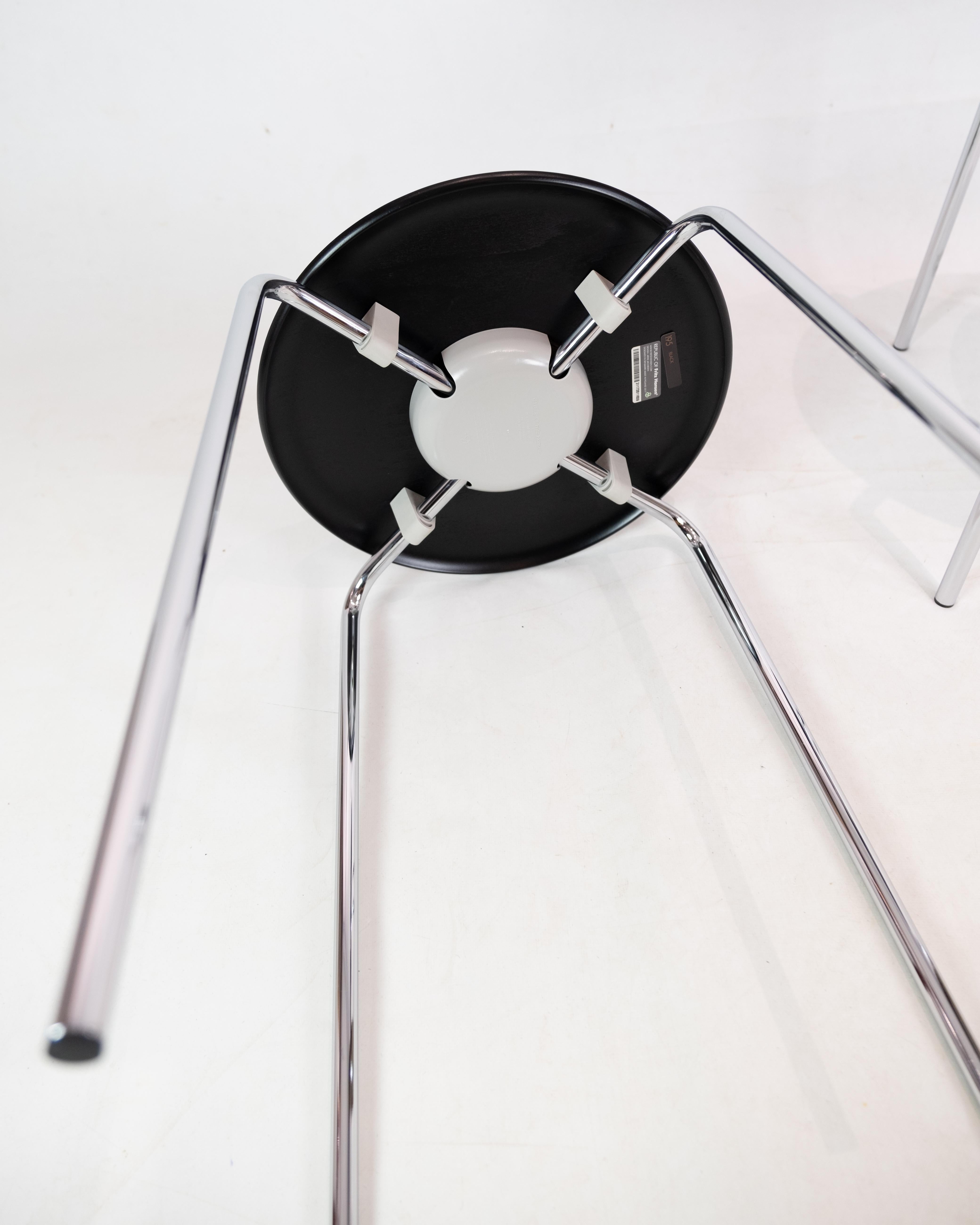 Schwarze gepunktete Fußhocker aus Esche von Arne Jacobsen, hergestellt von Fritz Hansen  im Angebot 2