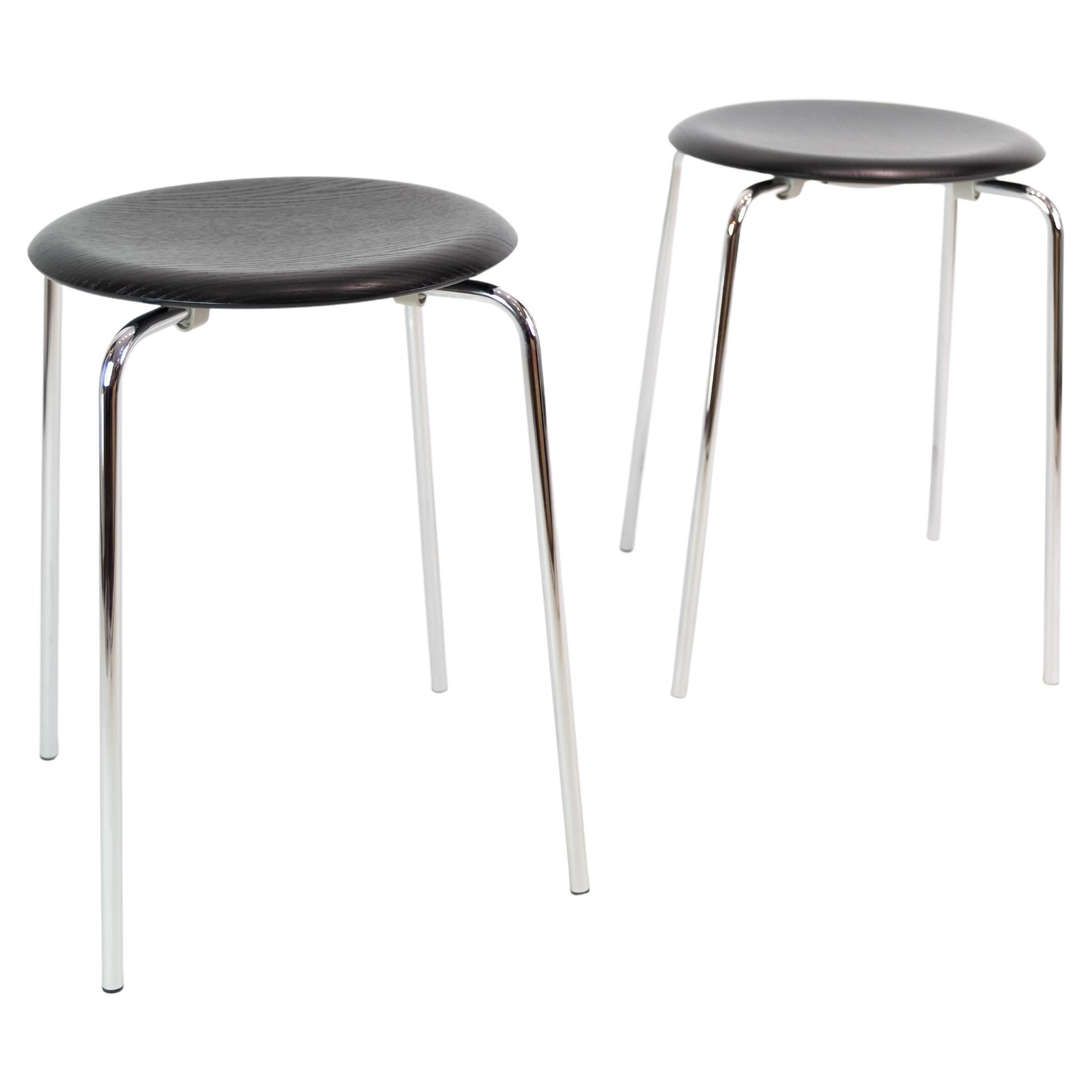 Black Ash Dot Footstools by Arne Jacobsen Produced by Fritz Hansen  For Sale