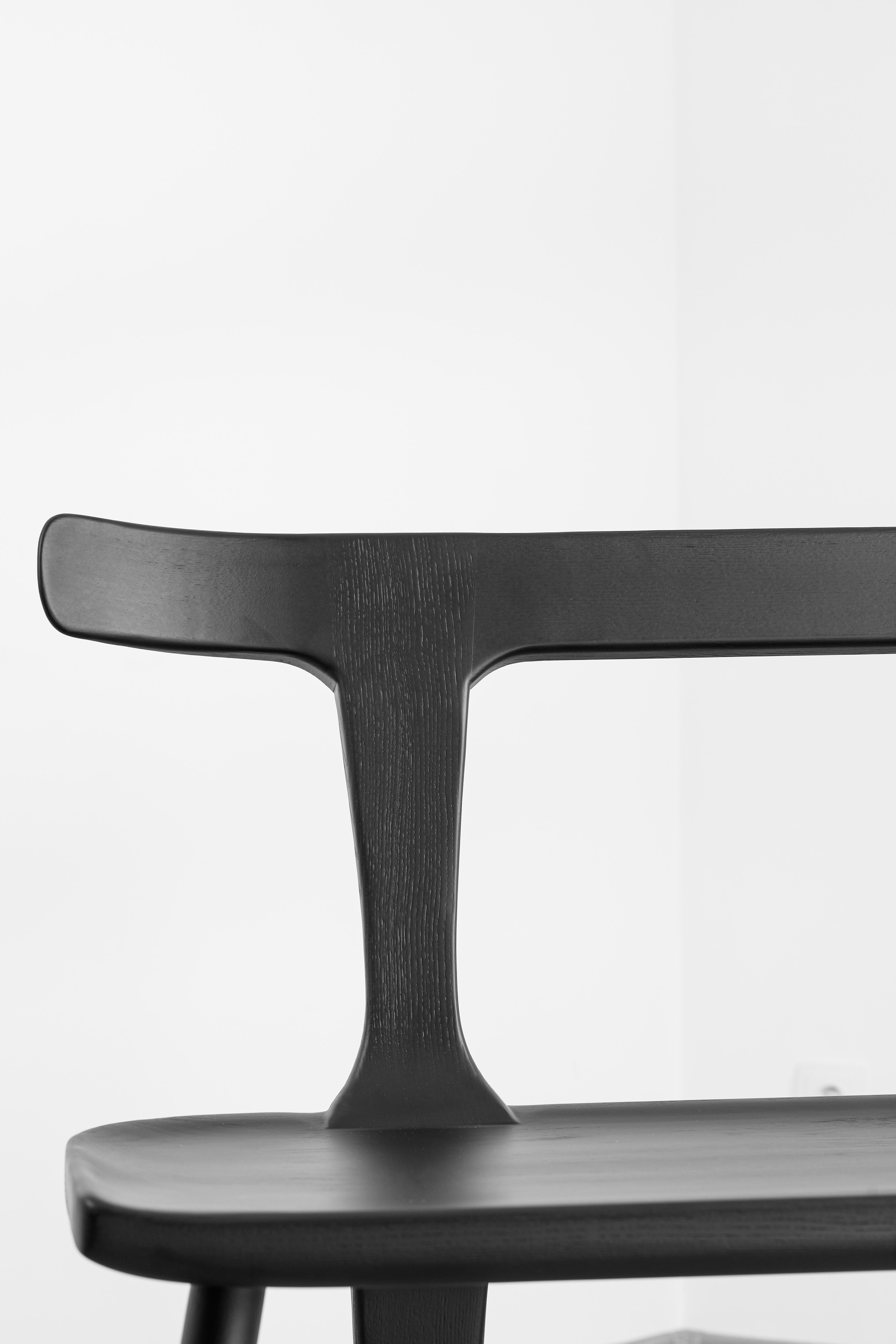 Modern Black Ash Solid Wood Bench For Sale