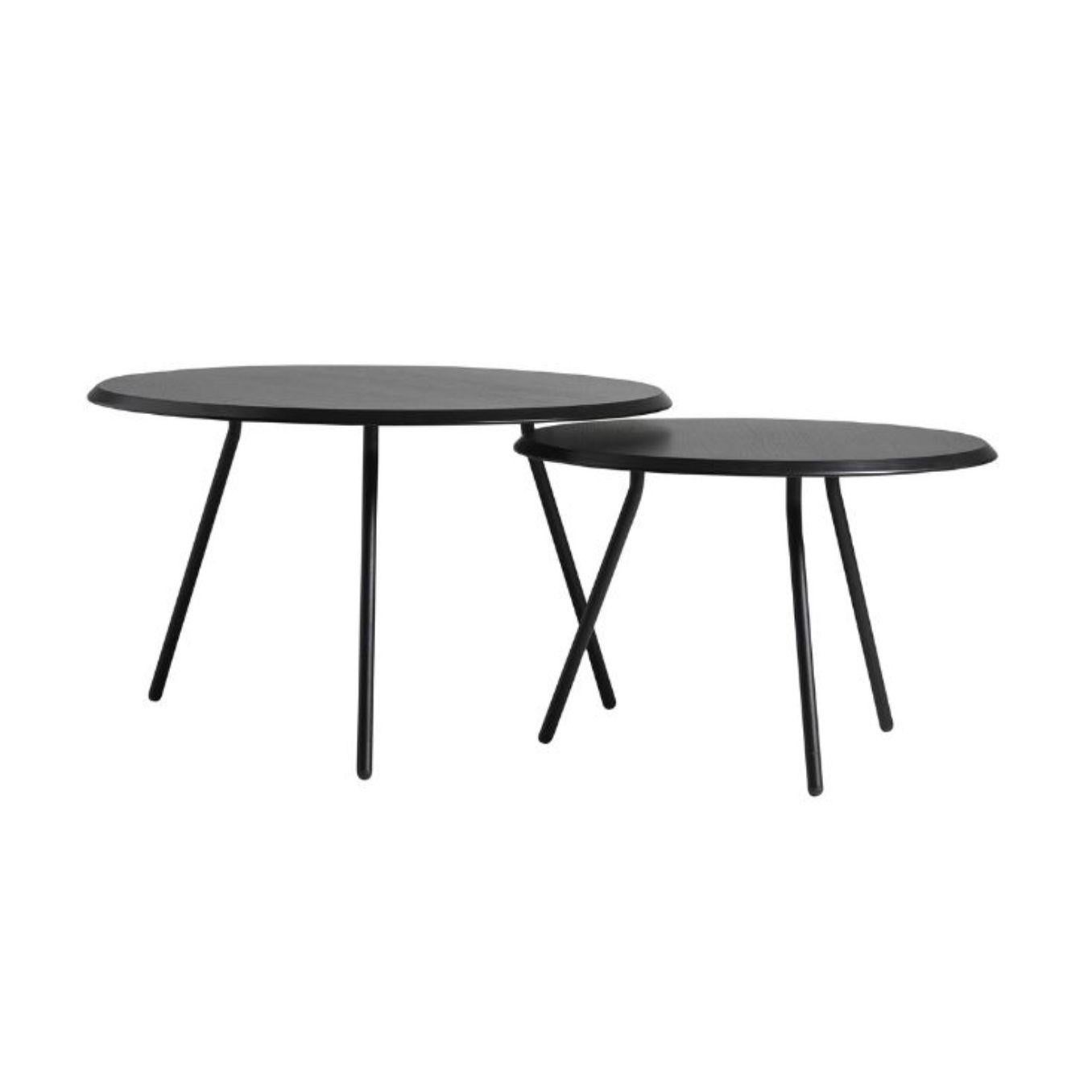 Black Ash Soround Coffee Table 75 by Nur Design In New Condition For Sale In Geneve, CH